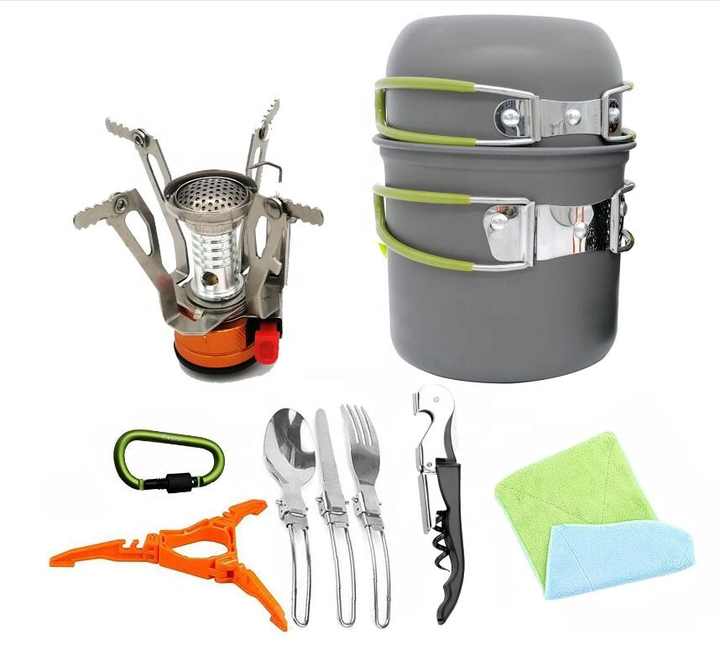 منتج رائج لعام 2022، طقم أدوات طهي محمول . Hot Product of 2022, Portable Outdoor Camping Hiking