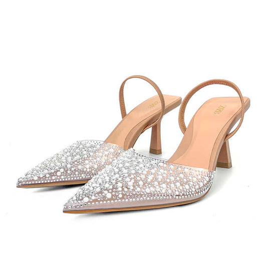 Pearl studded women's heels 