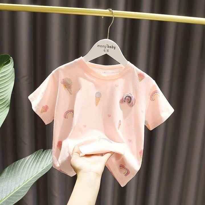 Cute and Soft Baby Skin Friendly Top-تي شيرت بناتي رقيق بأكمام قصيرة