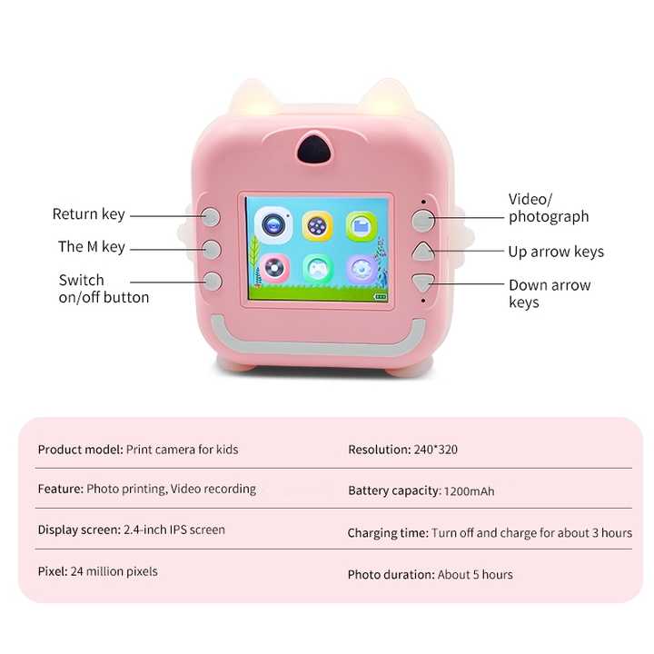 Instant Video Camera for Kids - Kids Camera with 