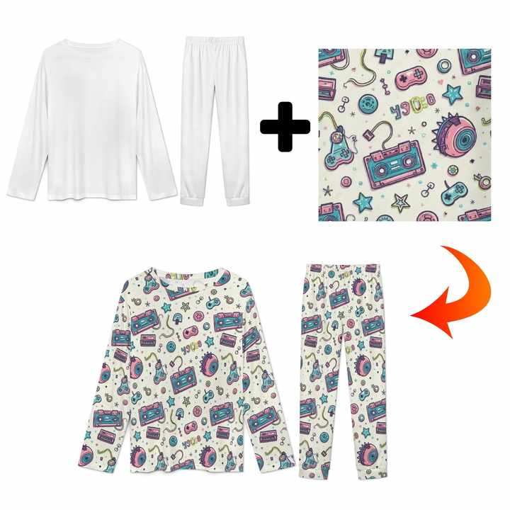 Kids Girls Pajama Set Kids Pajama Set Soft Cotton Pajama Set with Custom Logo and Children's Artwork 