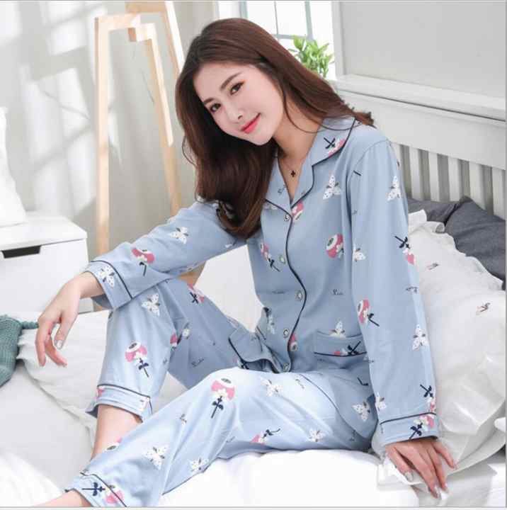 Women's Pajamas Spring Clothes Sleepwear Sets Long Sleeve 
