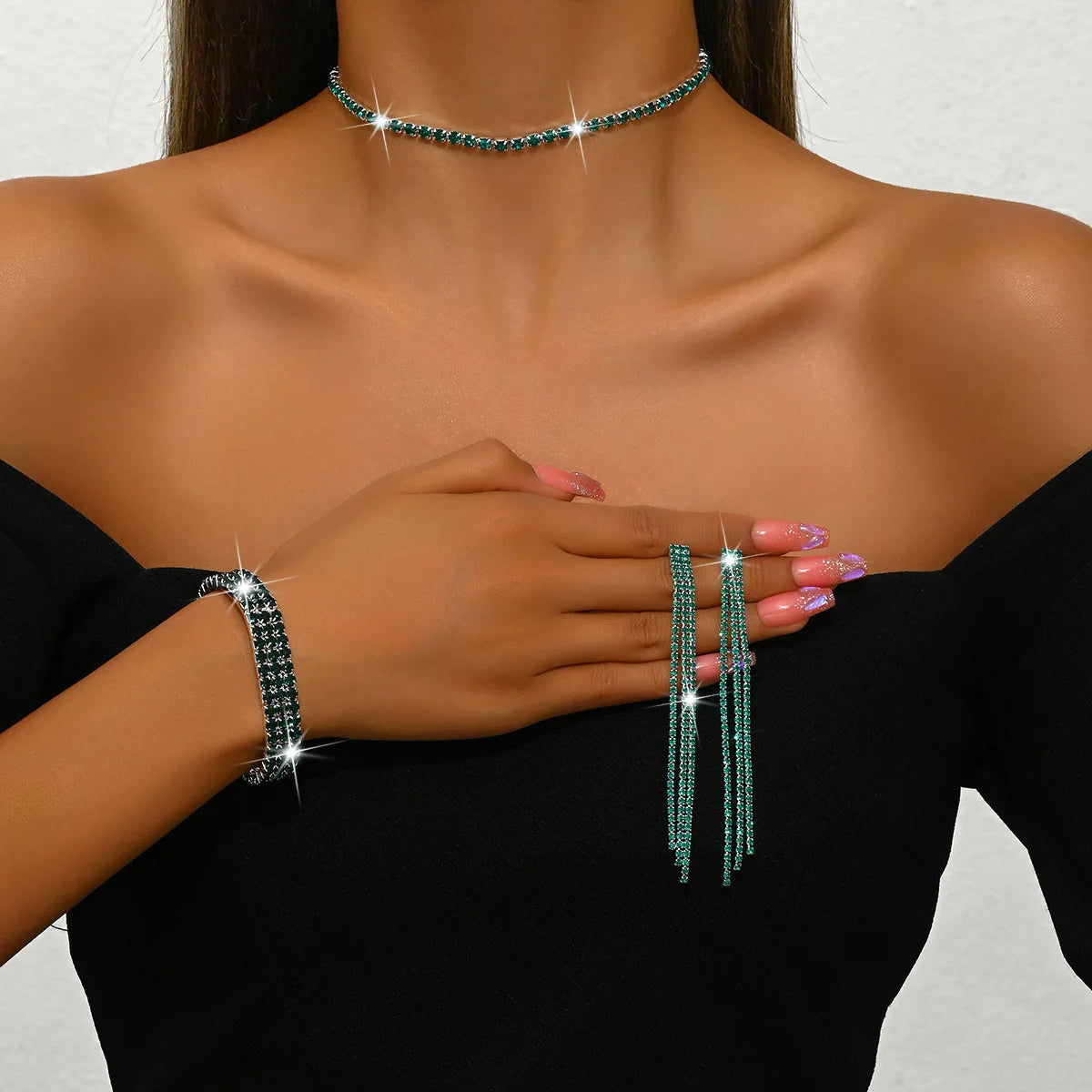 Necklace, bracelet and ring set 