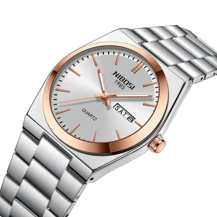 NIBOSI Wholesale Rose Gold Watch Black Luminous 