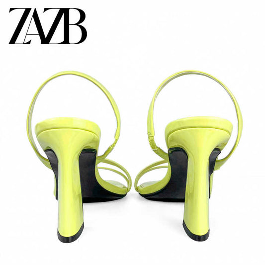 Women's High Heel Leather Sandals 