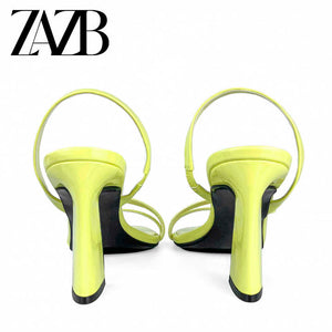 Women's High Heel Leather Sandals 