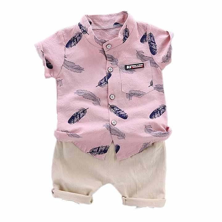 Boys' Shorts Summer Clothes for Little Boys with Leaf Pattern