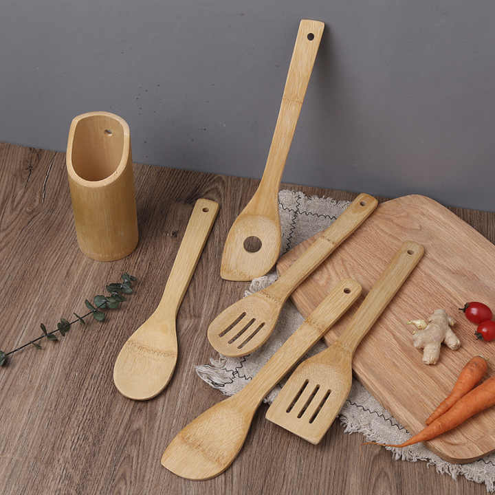 Bamboo Utensil Set Apartment Essentials-مجموعة أدوات مطبخ