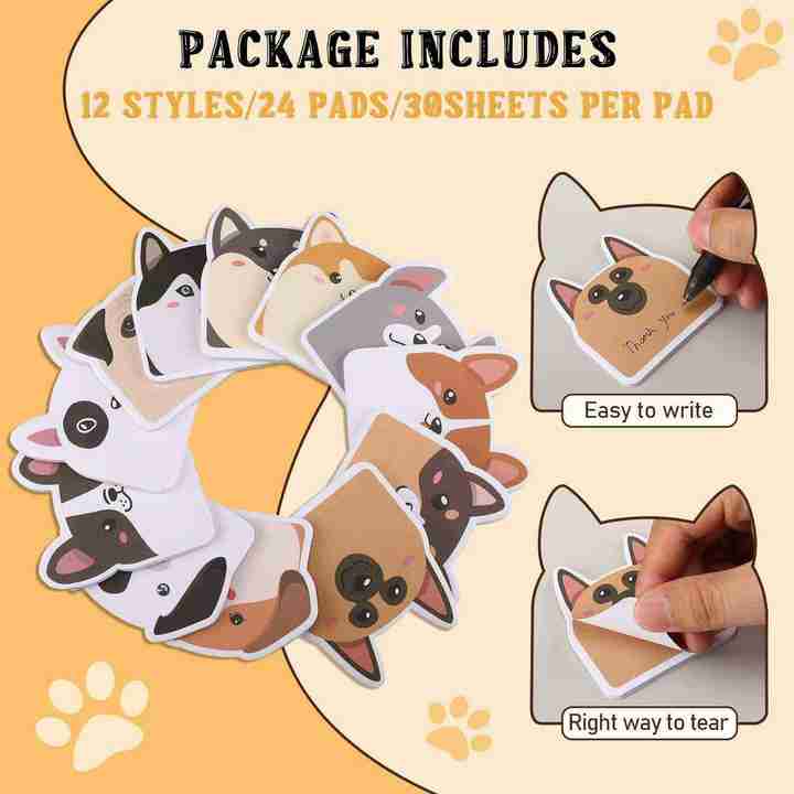 Cute Puppy Dog Animal Shape Sticky Notes Office 