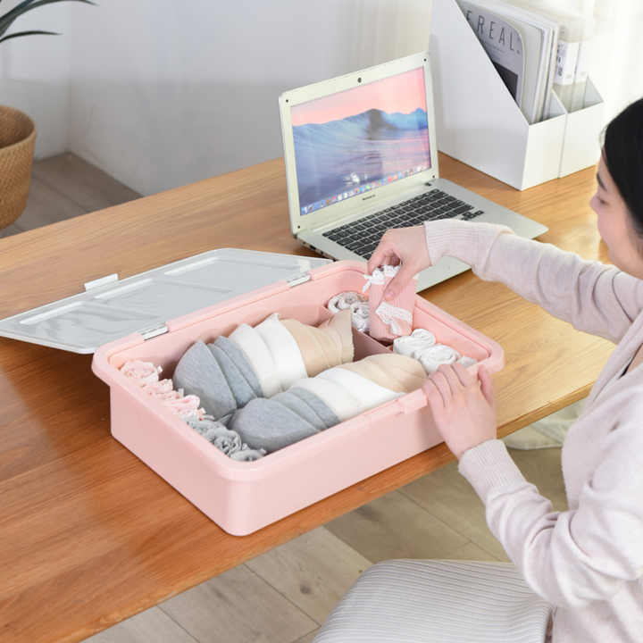 Factory Wholesale Durable PP Plastic Under Bed Storage Box with Lid 