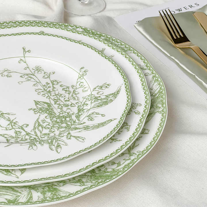 Pastoral Style Plate and Bowl Set 