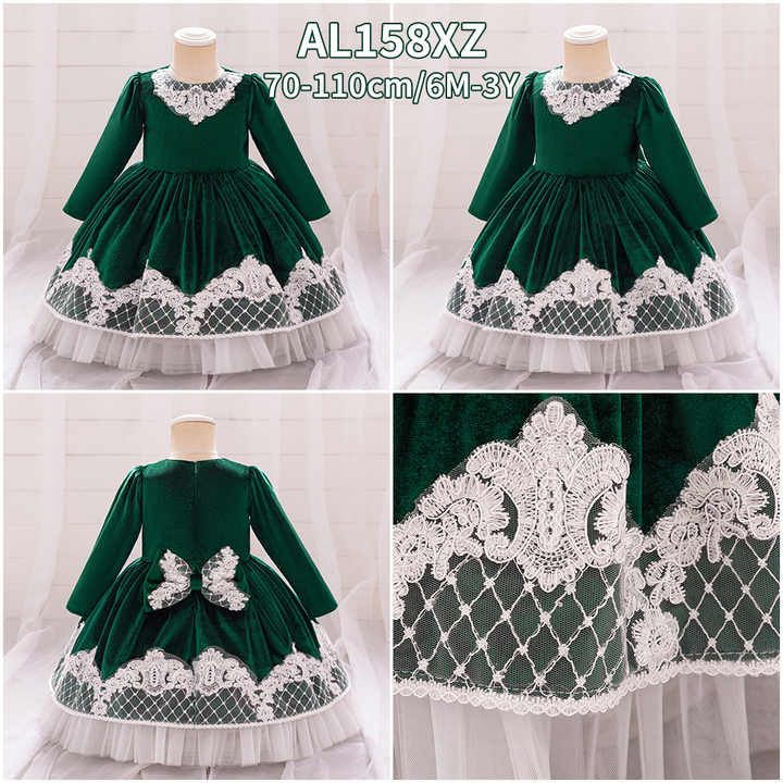 Lovely Baby Girl Tutu Party Dress - الساتان الصلب ومزين بالترتر لأعياد الميلاد