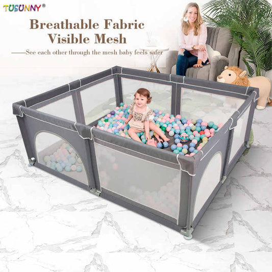 Large European Standard Square Fabric Baby Play Fence, 