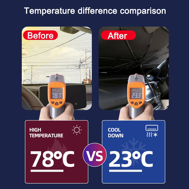 مظلة السيارة طوي حاجز شمس للسيارة نافذة . Hot Sale UV Blocking 190T Car Umbrella Foldable Car