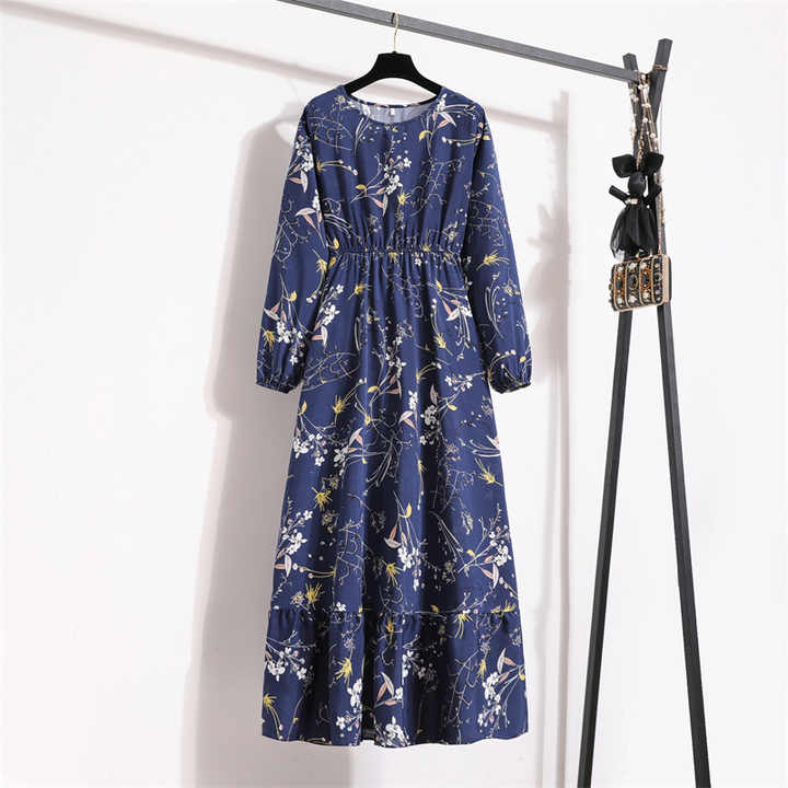 Modest Flower Pattern New Women's-فستان نسائي جديد