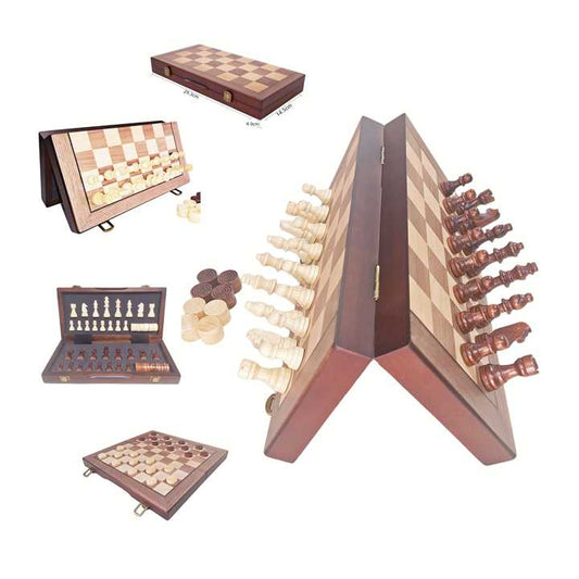 Folding Wooden Chess-لعبة الشطرنج