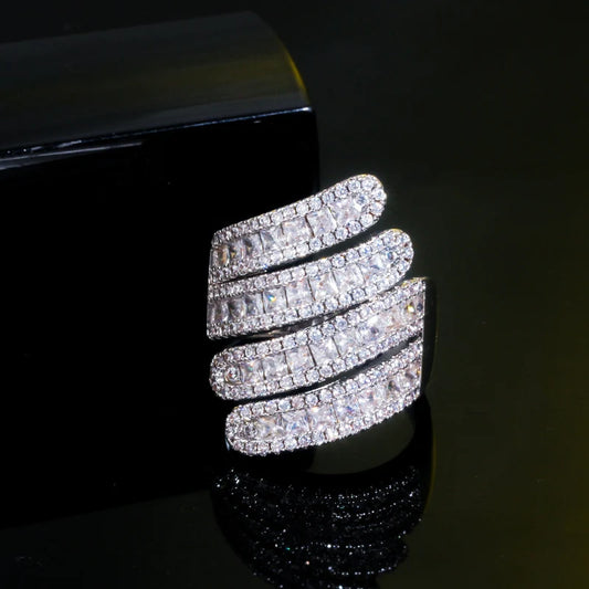 Luxury Dubai Gold Silver Color Cubic Zirconia 