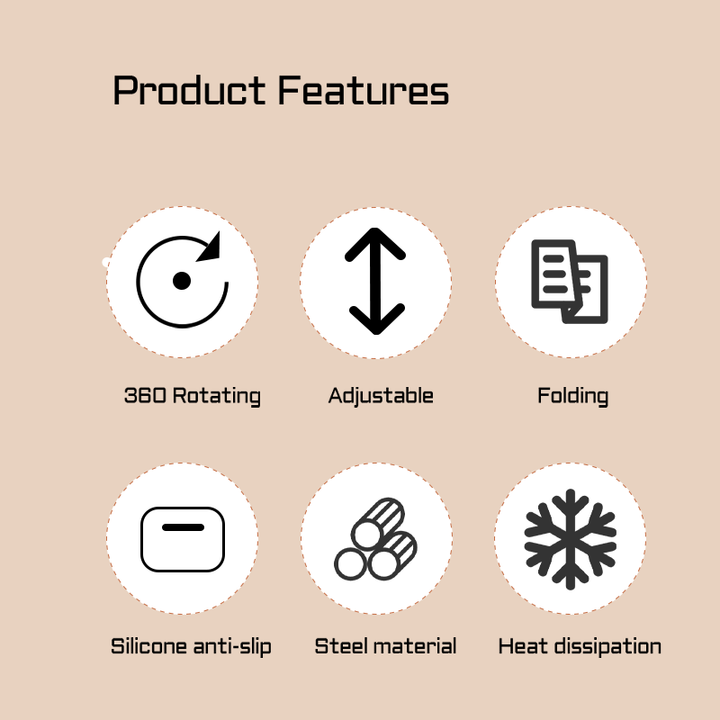 Adjustable Aluminum Portable Tablet Stand Holder 