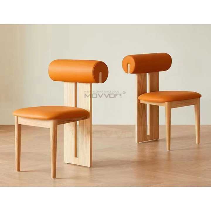 Modern Minimalist Solid -كرسي طعام خشبي