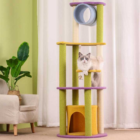 Cat Climbing Frame Sisal Cat Treeمنصة خدش القطط الفاخرة