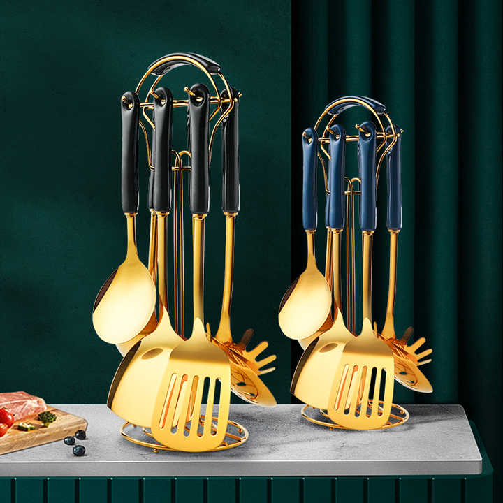 اكسسوارات المطبخ الذهب المواقد السيراميك  Accessories Gold Ceramic Cookware Set