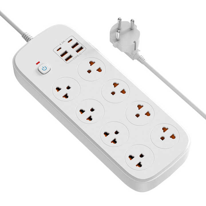 Customizable Wire Length Thai Standard Power Panel Socket, Power Switch Socket Surge Protector with 6 USB 