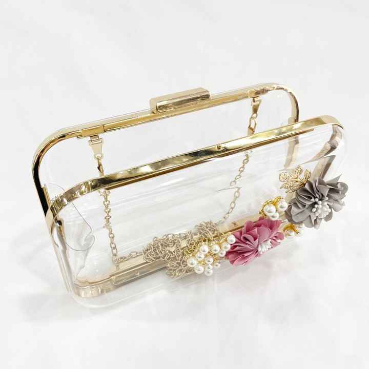 Clear Acrylic Floral Handbags and Purses for Women 