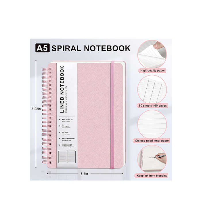 Double Spiral Journal, PU Leather Notebook