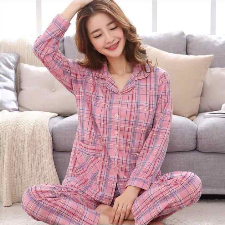 Women's Pajamas Spring Clothes Sleepwear Sets Long Sleeve 