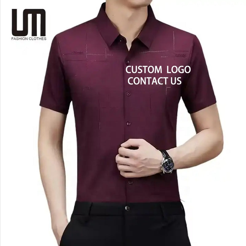 قمصان رجالية مطبوعة بأكمام قصيرة للارتداء الرسمي والعملي