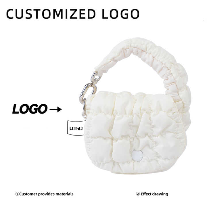 Women's quilted nylon handbag