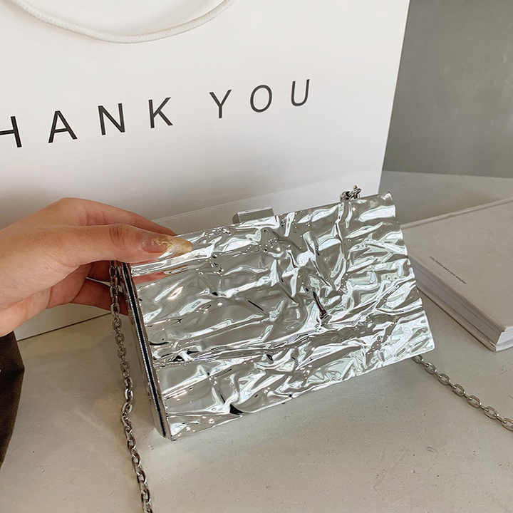 Luxury Fashion Acrylic Snowflake Purse Bag, Custom Women's Small Handbag, Evening Bags with Clutch