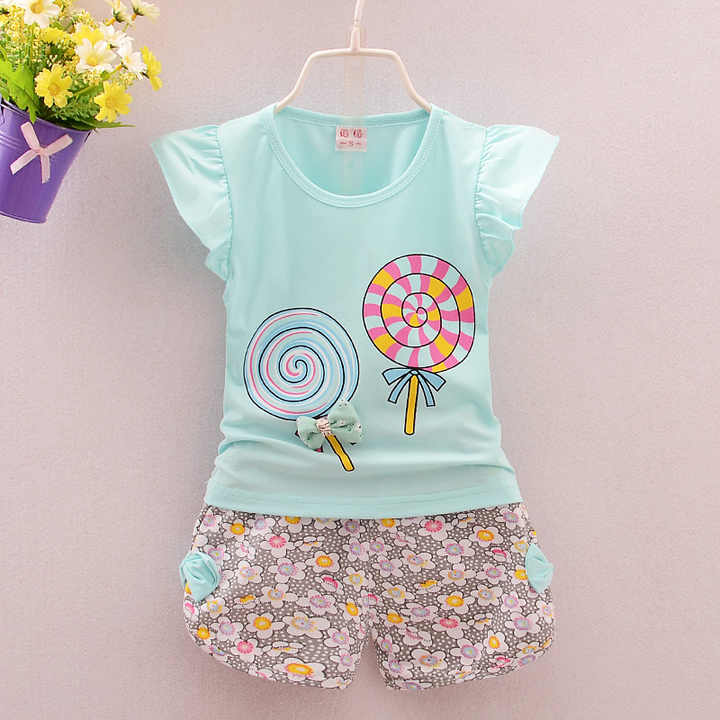 Baby Girl Summer Clothes Sets Short-مجموعة ملابس صيفية