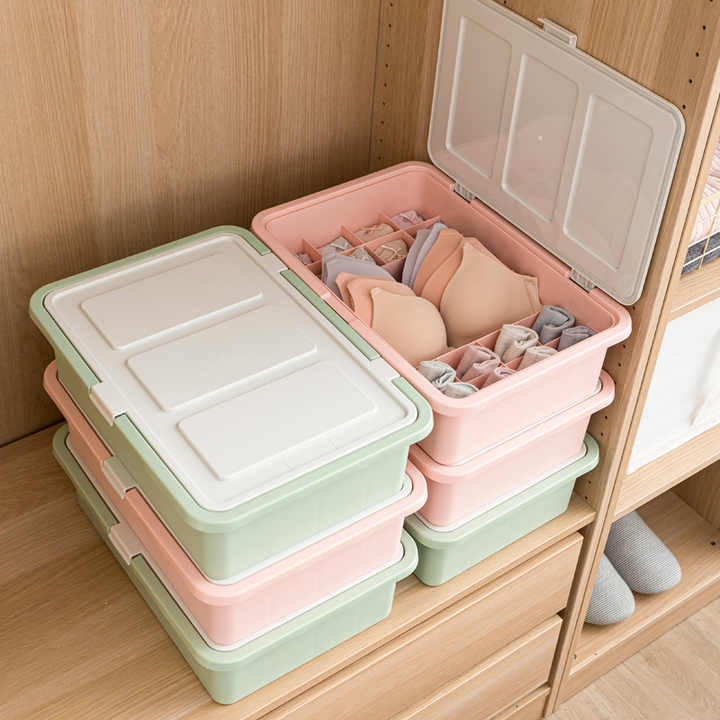 Factory Wholesale Durable PP Plastic Under Bed Storage Box with Lid 