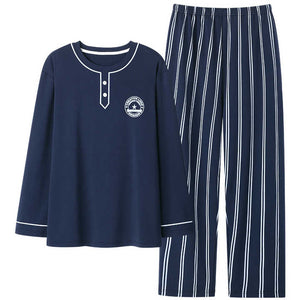 Men's Autumn/Winter Cotton Long Sleeve Pajamas 