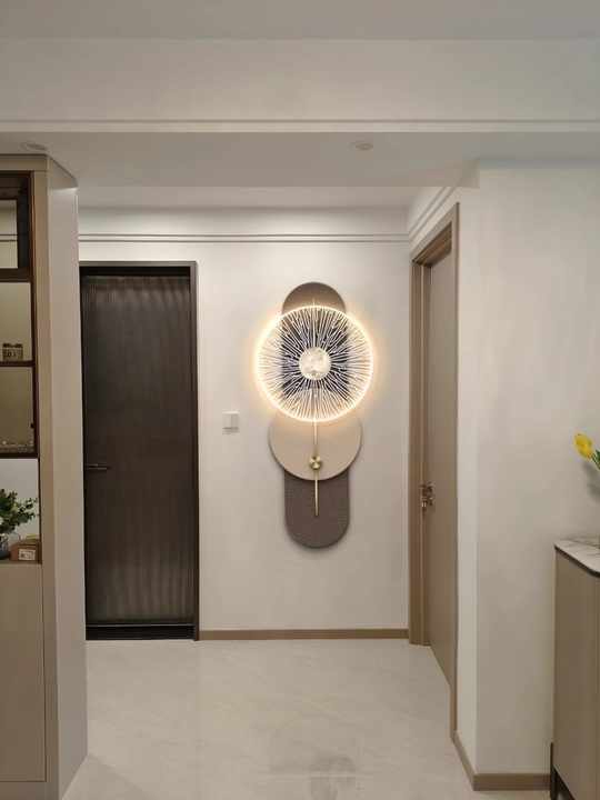 لوحة ضوء LED معدنية ثلاثية الأبعاد ، جدارية ذهبية   3   D Metal LED Light Panel, Luxury Gold Still Life Mural,