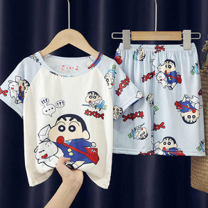 Girls' long-sleeved pajama set 