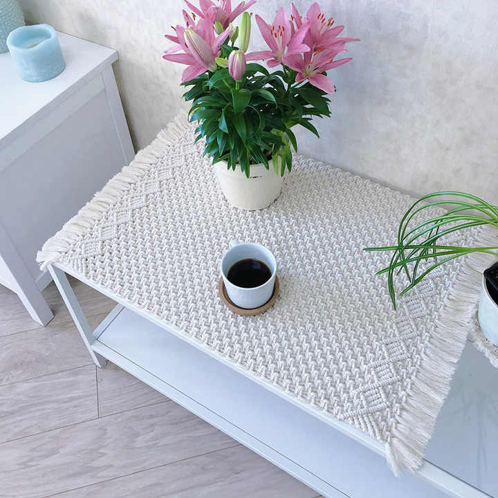 Kitchen Boho Decor Reversible -مفرش طاولة بتصميم