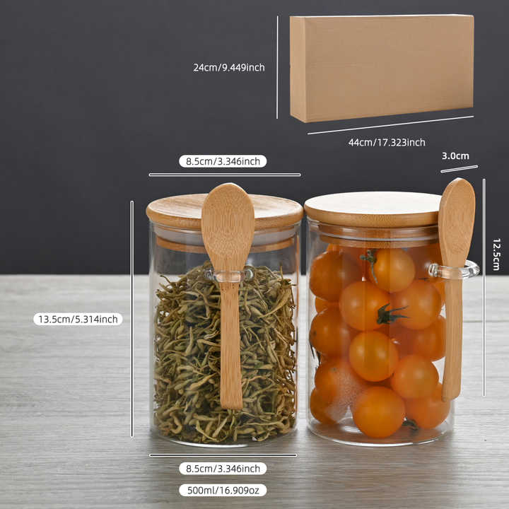مجموعة أوعية زجاجية لتخزين- Glass storage container set