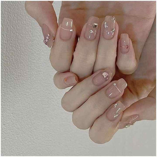 Fake Nails Square Fingernails Luxury 