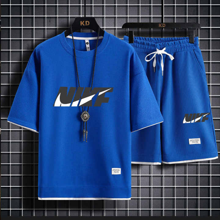 Men's 2 Piece T-Shirt Set Summer Casual Plus Size Five Piece Hip Hop Pants Holiday Couples Outfits 