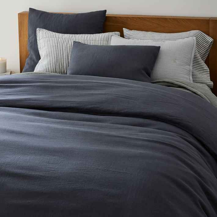 Breathable French Linen Bed Sheet Set, Washed 