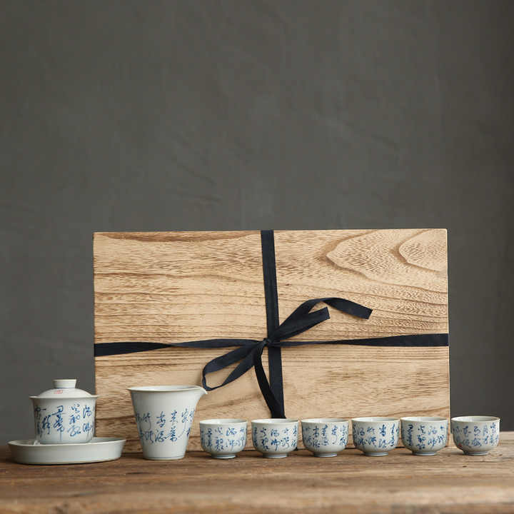 Wooden box handwritten with the poem Cold Night 