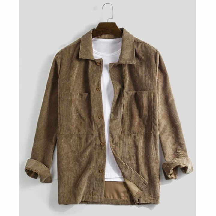 قميص رجالي خارجي للعمل الربيعي . Men's Spring Work Loose Plus