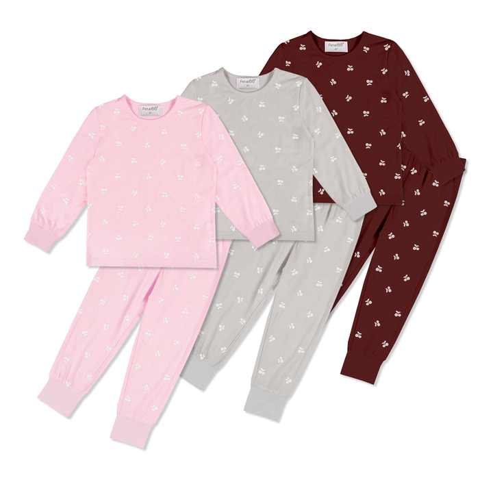 Wholesale Kids Girls Summer Style Solid Bamboo Cotton Pajama Sets Clothes Casual Sleepwear and Homewear 