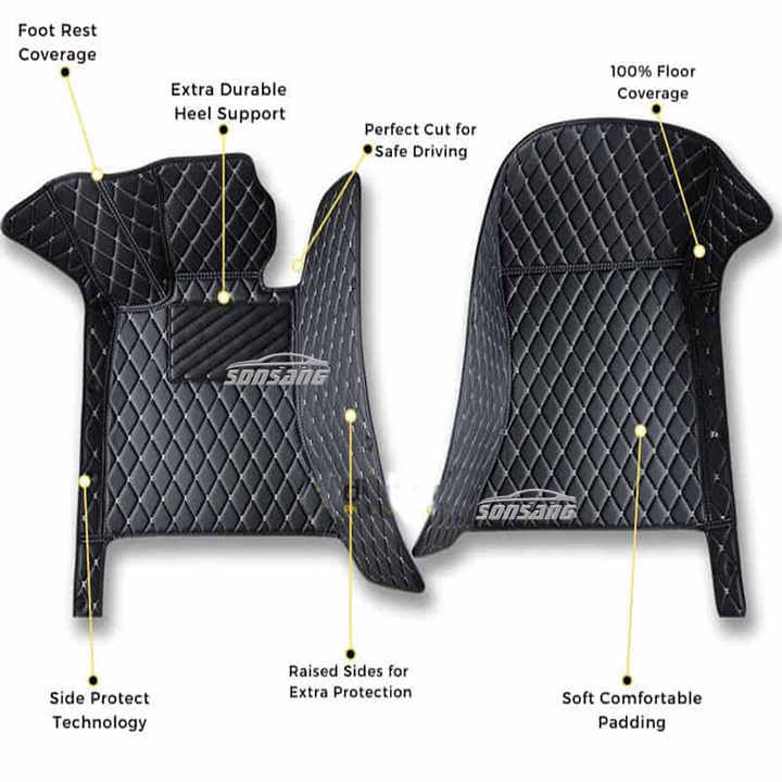 طقم سجادة كامل SONSANG لأرضية السيارة BMW X6 E71 + إكسسوارات سيارة جلدية مقاومة للماء SONSANG Full Set Car Floor Mats for BMW X6 E71 + Waterproof Leather Car Accessories