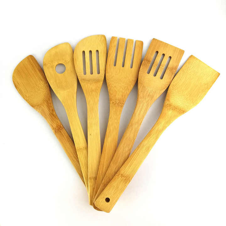 Bamboo Utensil Set 6 PCS Kitchen-مجموعة أدوات مطبخ