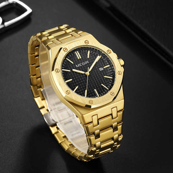 MEGIR 1085 Luxury Men's Classic Stainless Steel Watch 