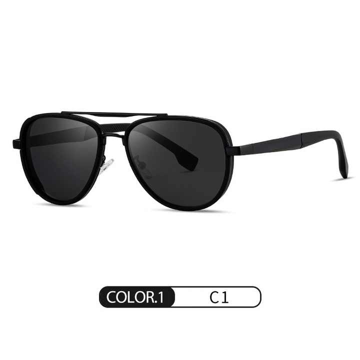 نظارات شمسية جديدة للرجال نظارات شمسية . New Men's Sunglasses Anti-UV Double Crossbar Metal