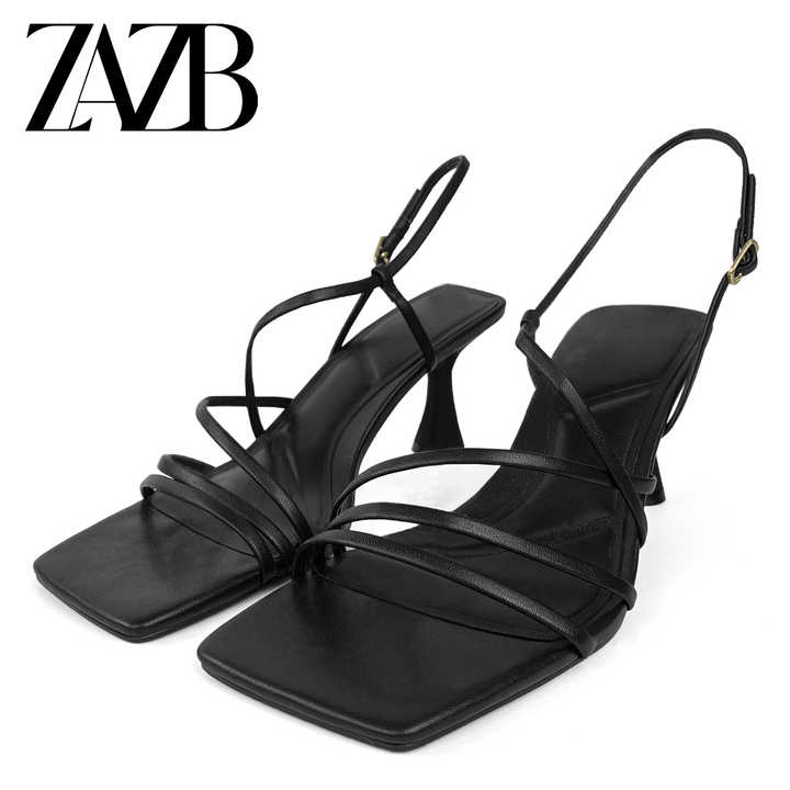 high-heeled leather shoes 